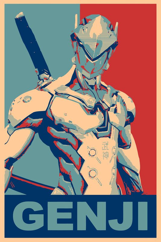 Robotic Warrior with Sword — Red