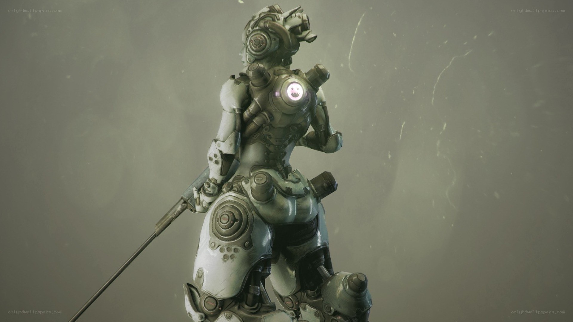 robotic warrior with weapon