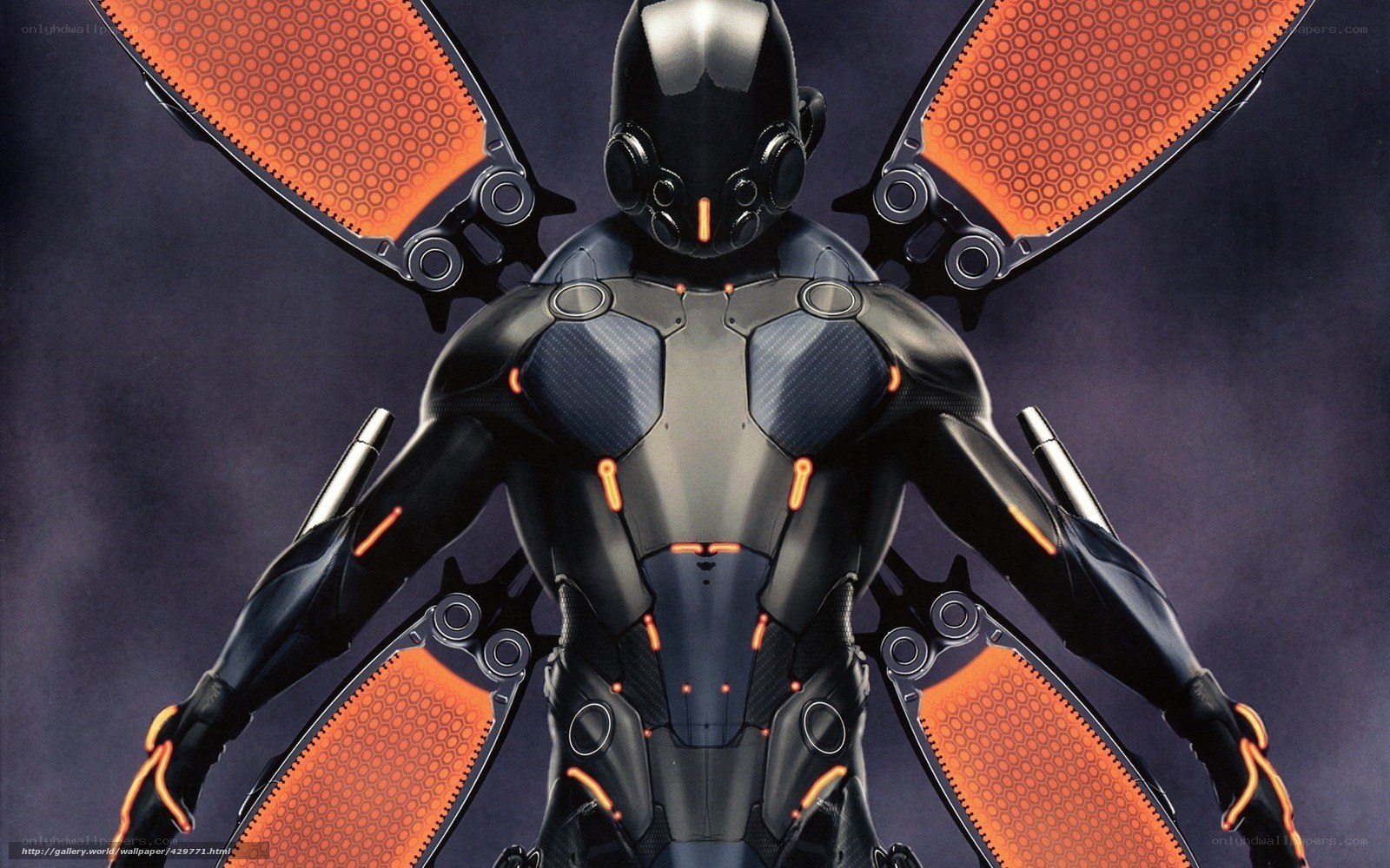 robotic warrior with wings