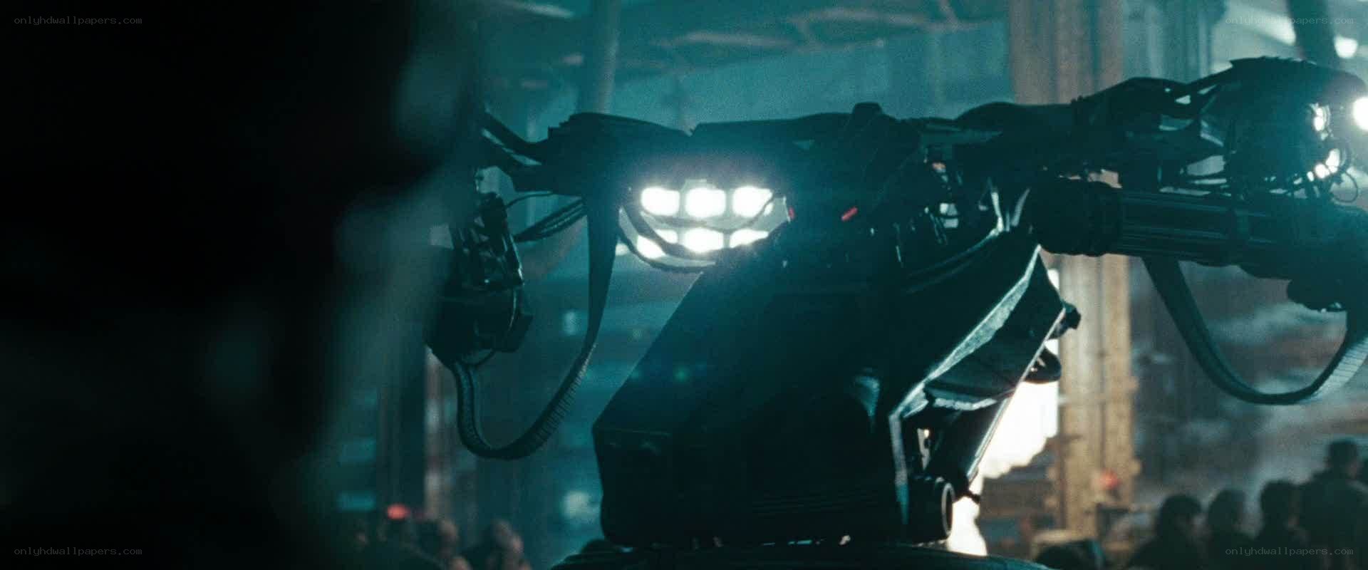 robotic weapon in dark setting