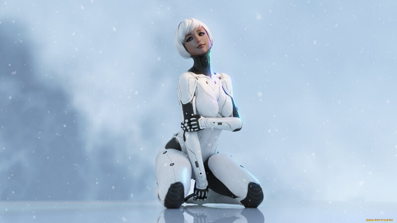 Robotic Woman in Snow
