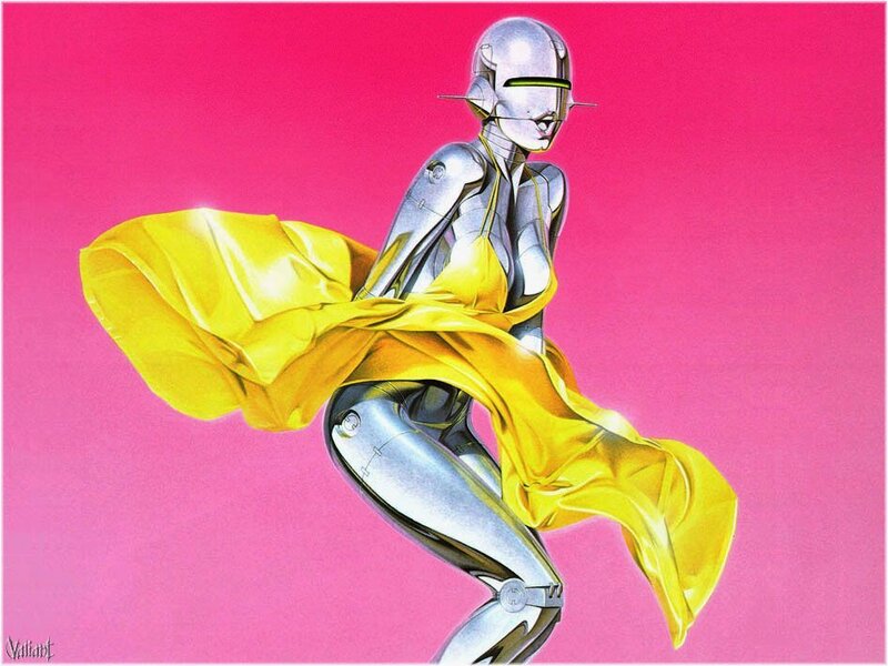 Robotic Woman in Yellow Cloak