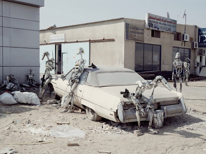 Robots Around Car