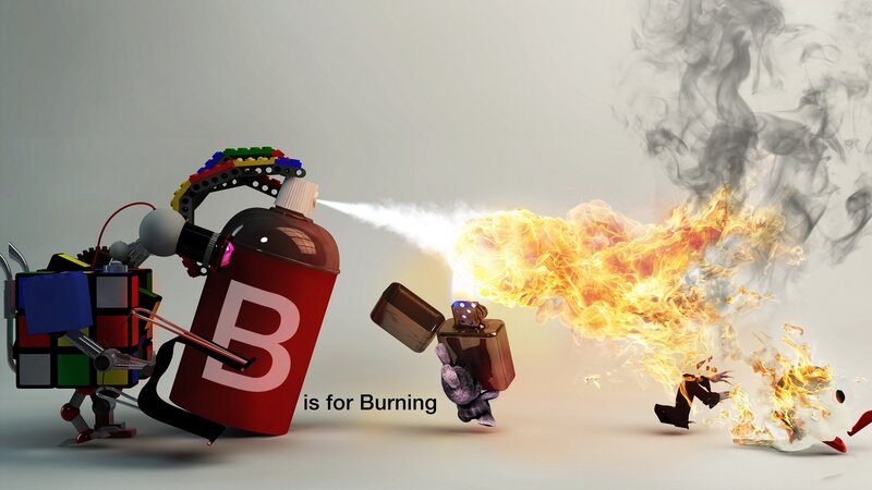 Robots Burning Objects