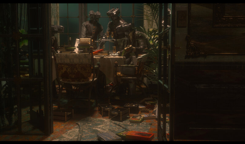 Robots in a Cluttered Room — Green