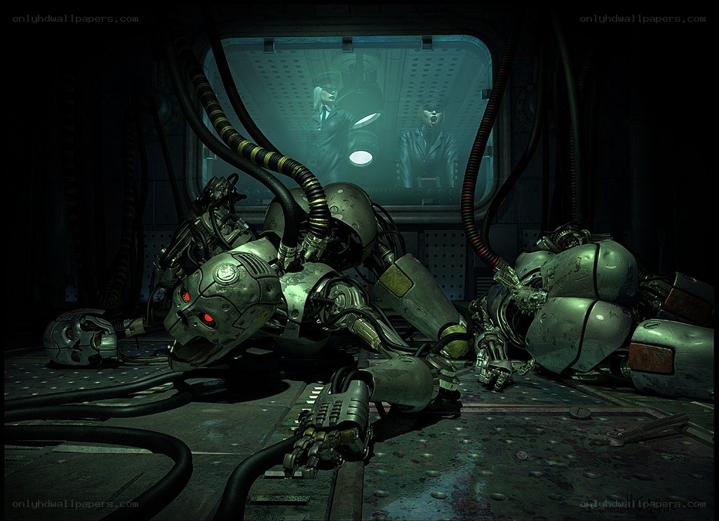 Robots in a dark lab