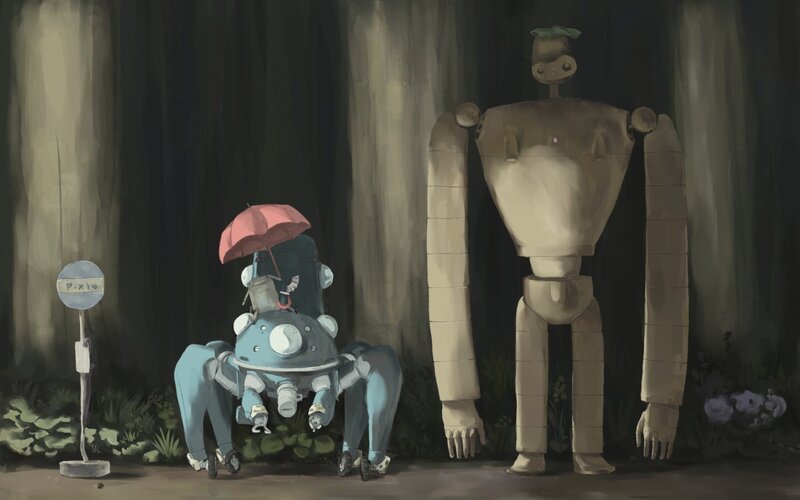 robots in a forest