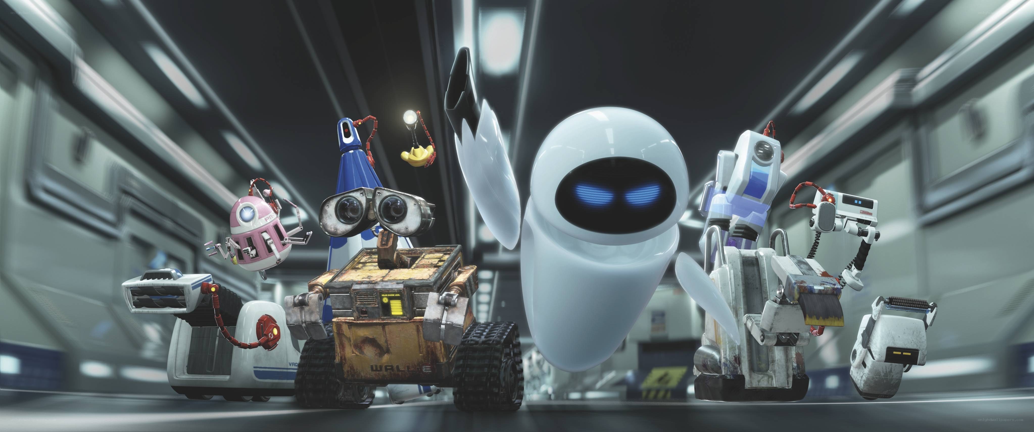 robots in a futuristic corridor