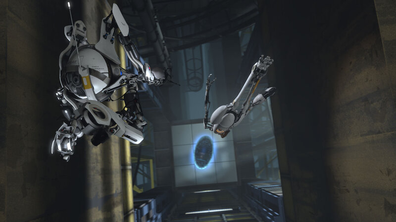 robots in a sci-fi facility