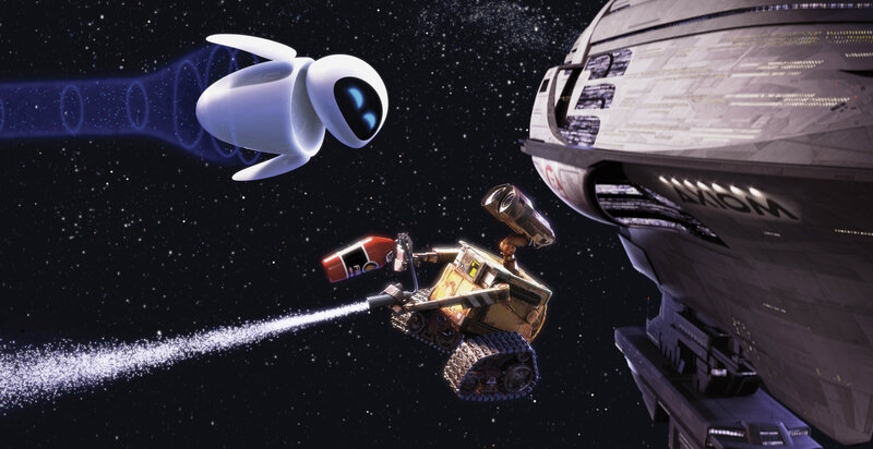 Robots in Space — Black, Dramatic, Night
