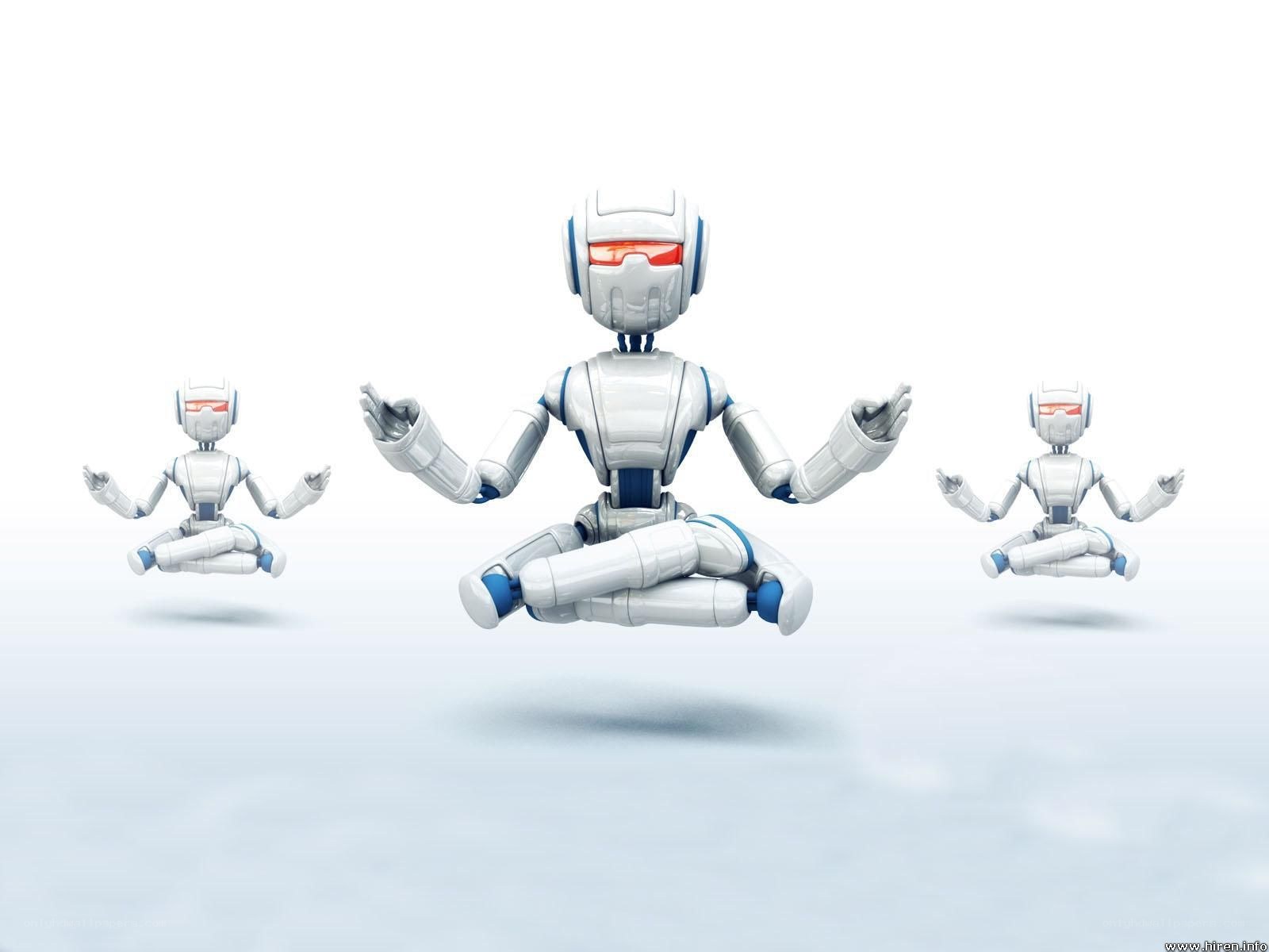 Robots meditating in unison