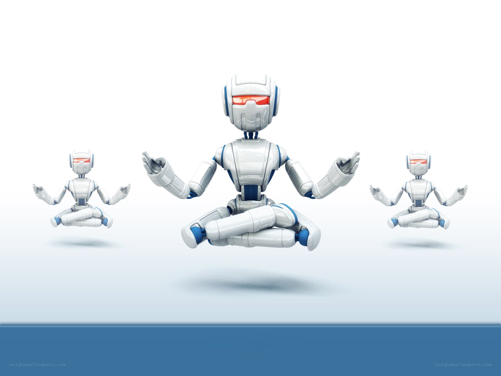 Robots meditating in unison