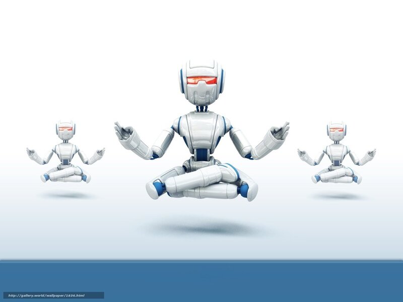 Robots meditating in unison