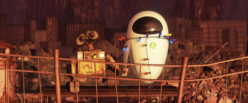 Robots on a Bench — White