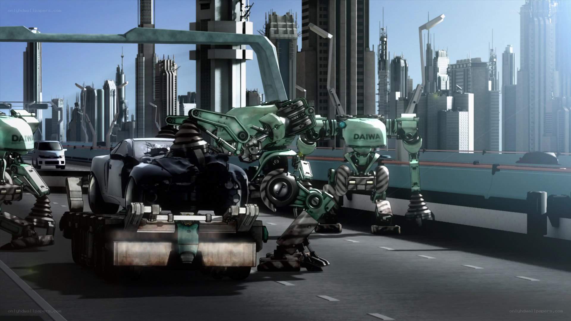 robots on a highway