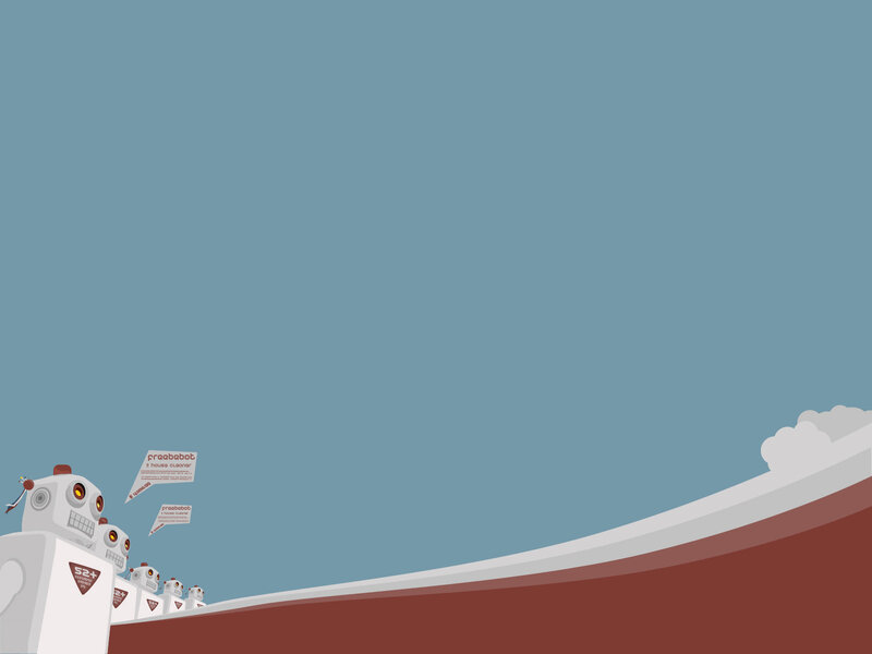 robots on a hill