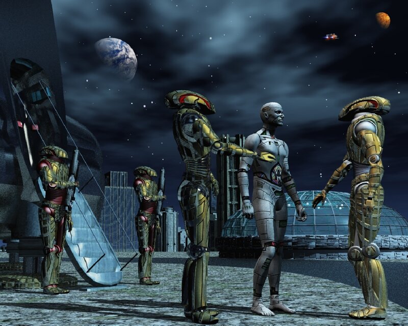 Robots on Alien Planet — Gray