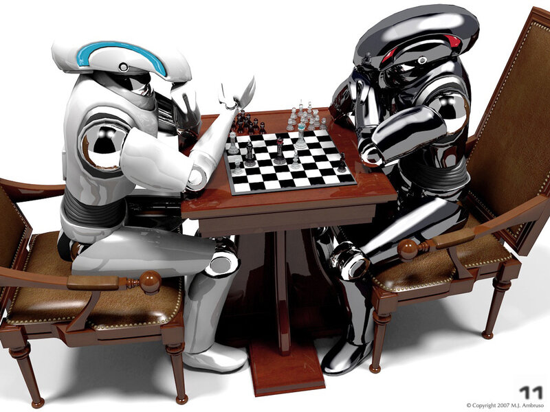 Robots playing chess