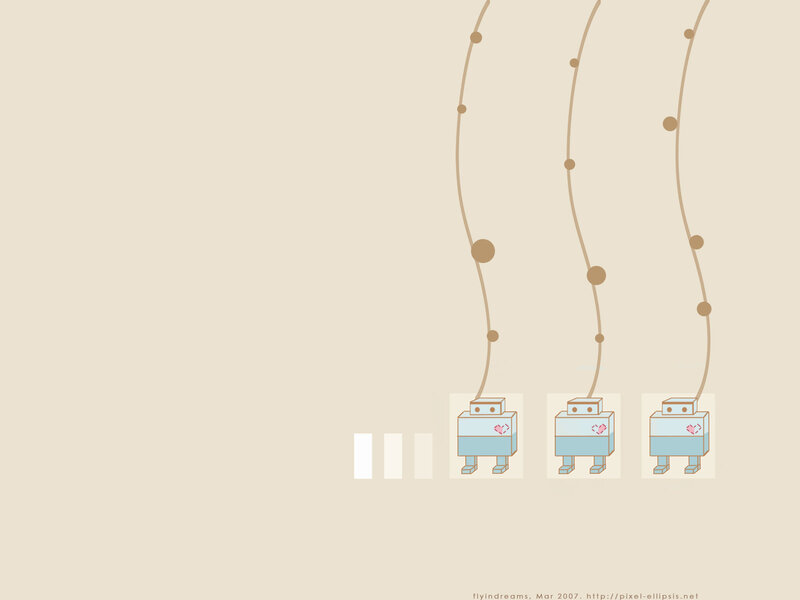 robots with heart symbols