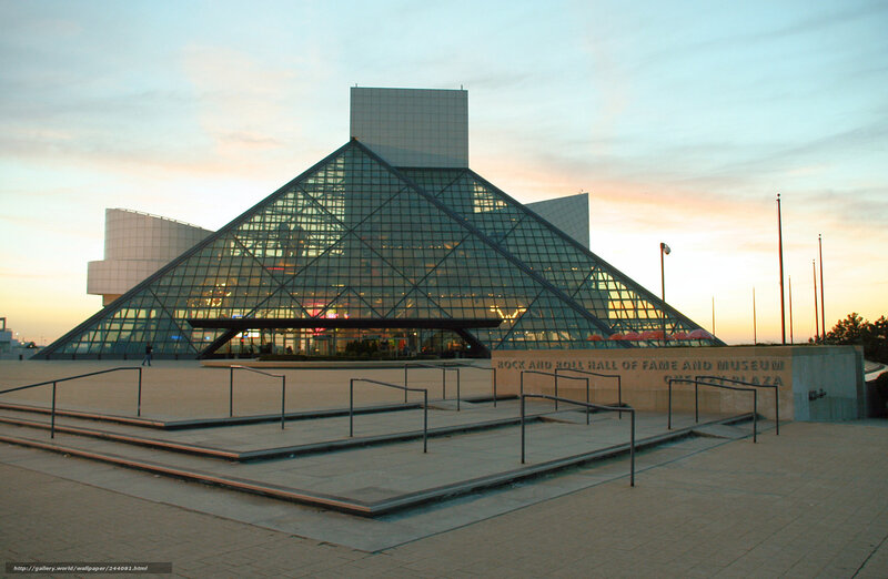 Rock and Roll Hall of Fame at dusk