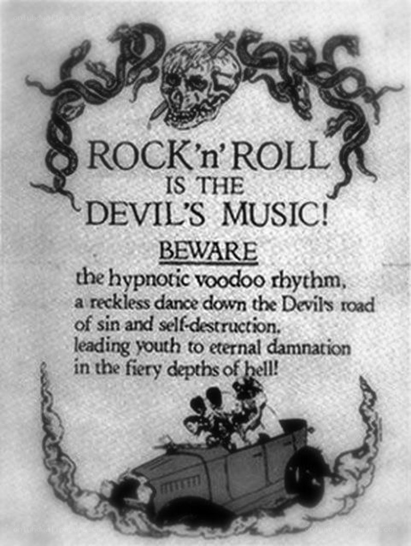 Rock and roll warning poster