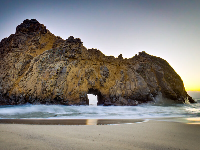 Rock Arch at Beach — Brown, Serene