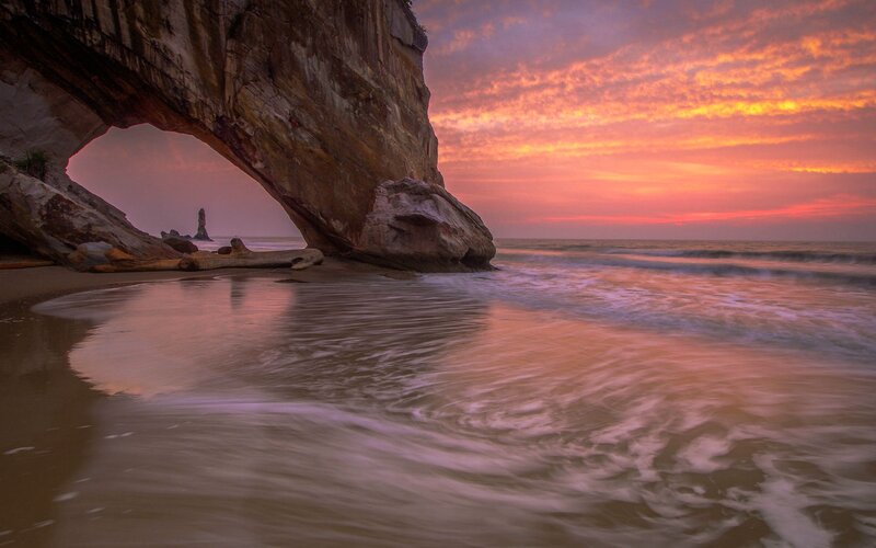 Rock Arch at Beach — Orange
