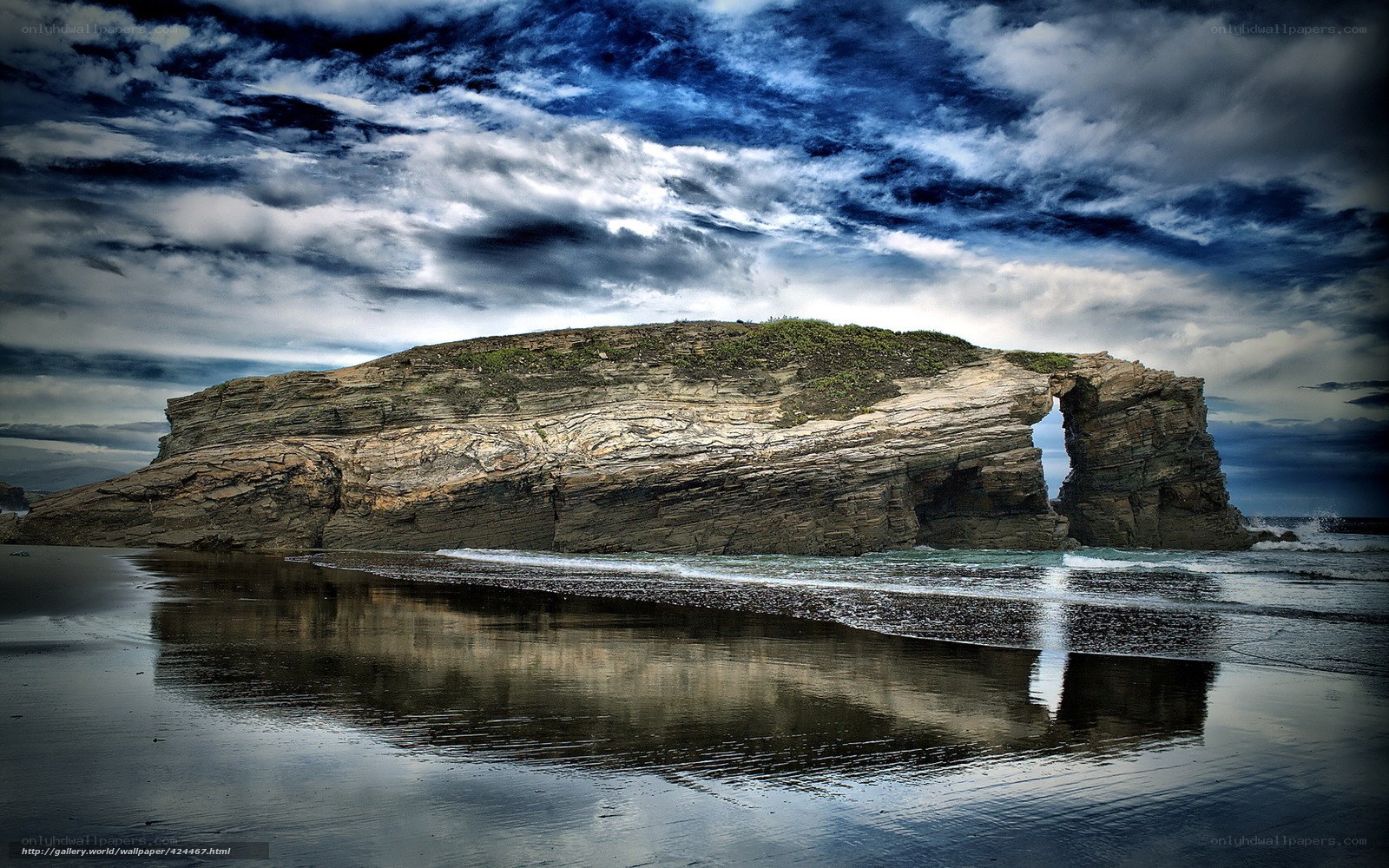 Rock arch at coastal beach