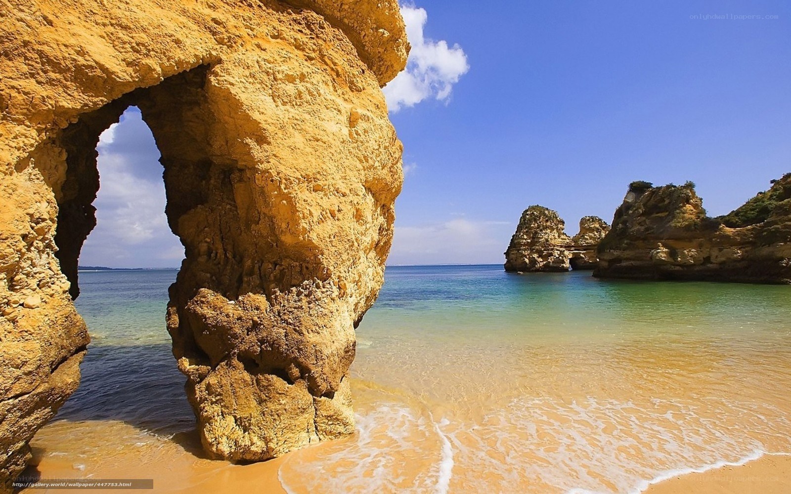 rock arch at coastal beach