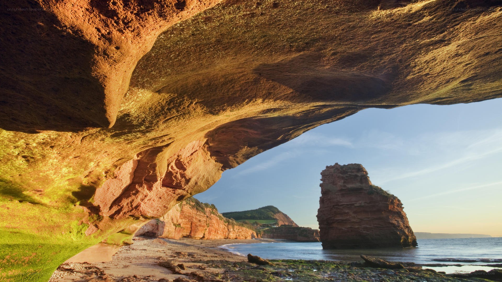 rock arch at coastal beach
