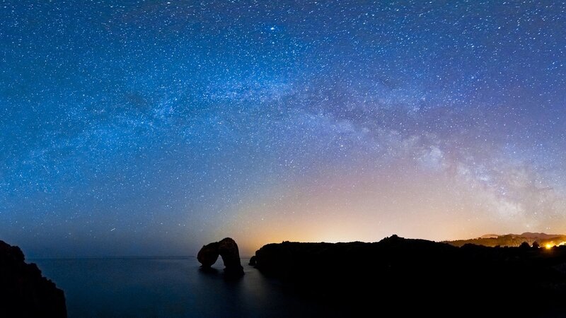 Rock Arch at Night — Blue