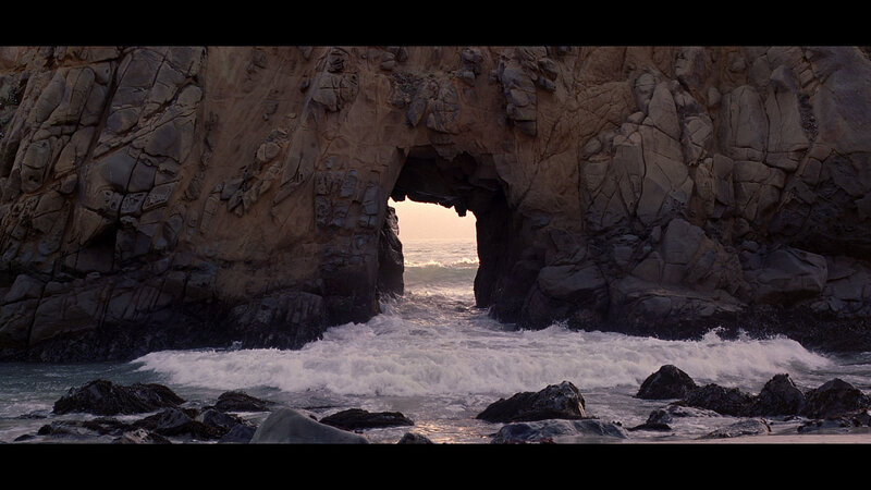 rock arch at sunset