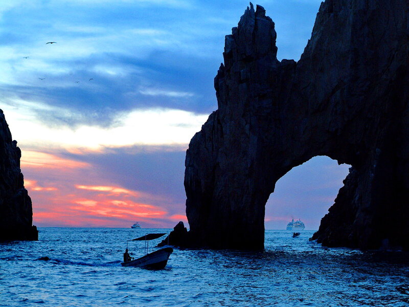 Rock Arch at Sunset — Blue, Dramatic, Photograph