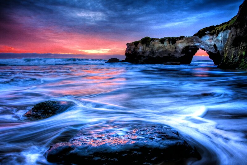 Rock Arch at Sunset — Blue, Dramatic