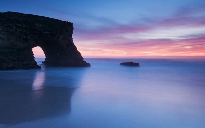 Rock Arch at Sunset — Blue, Serene