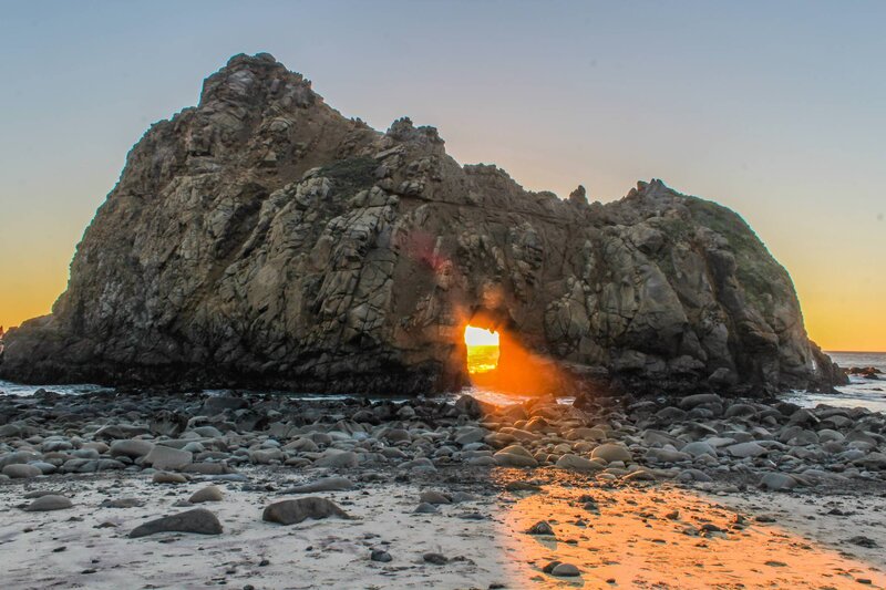 Rock Arch at Sunset — Orange, Serene, Photograph