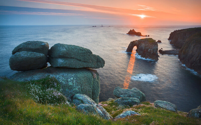 Rock Arch at Sunset — Orange, Serene