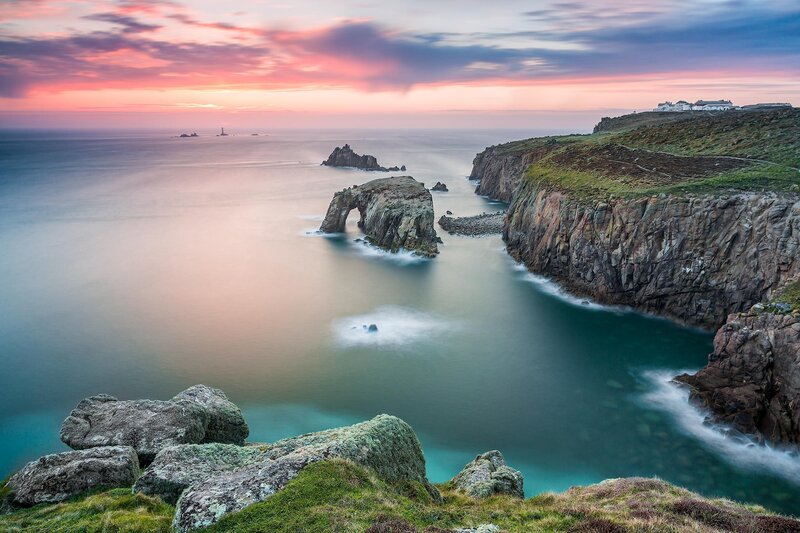 Rock Arch at Sunset — Pink, Serene