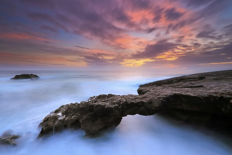 Rock Arch at Sunset — Purple, Dramatic
