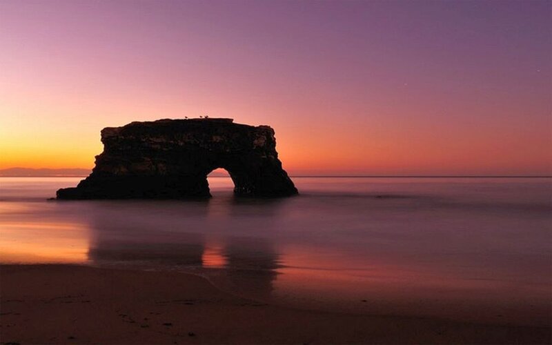 Rock Arch at Sunset — Purple, Serene