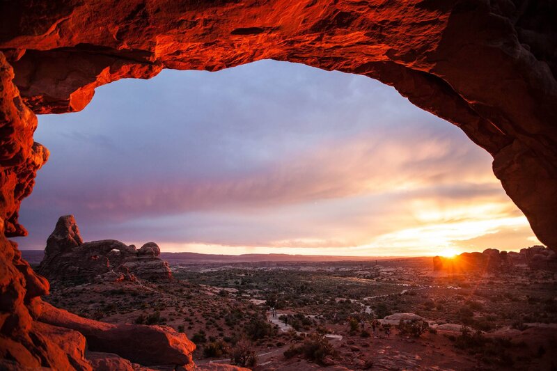 Rock Arch at Sunset — Red