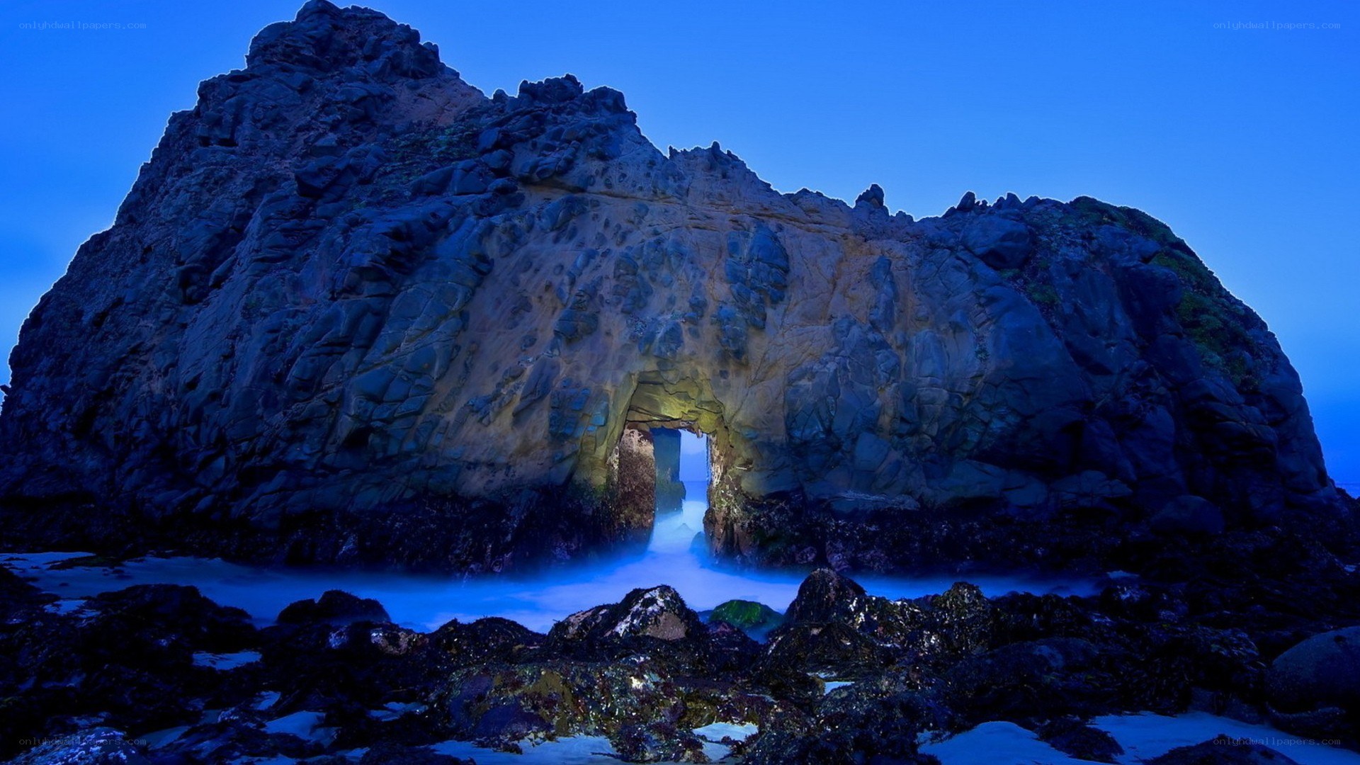 rock arch at twilight