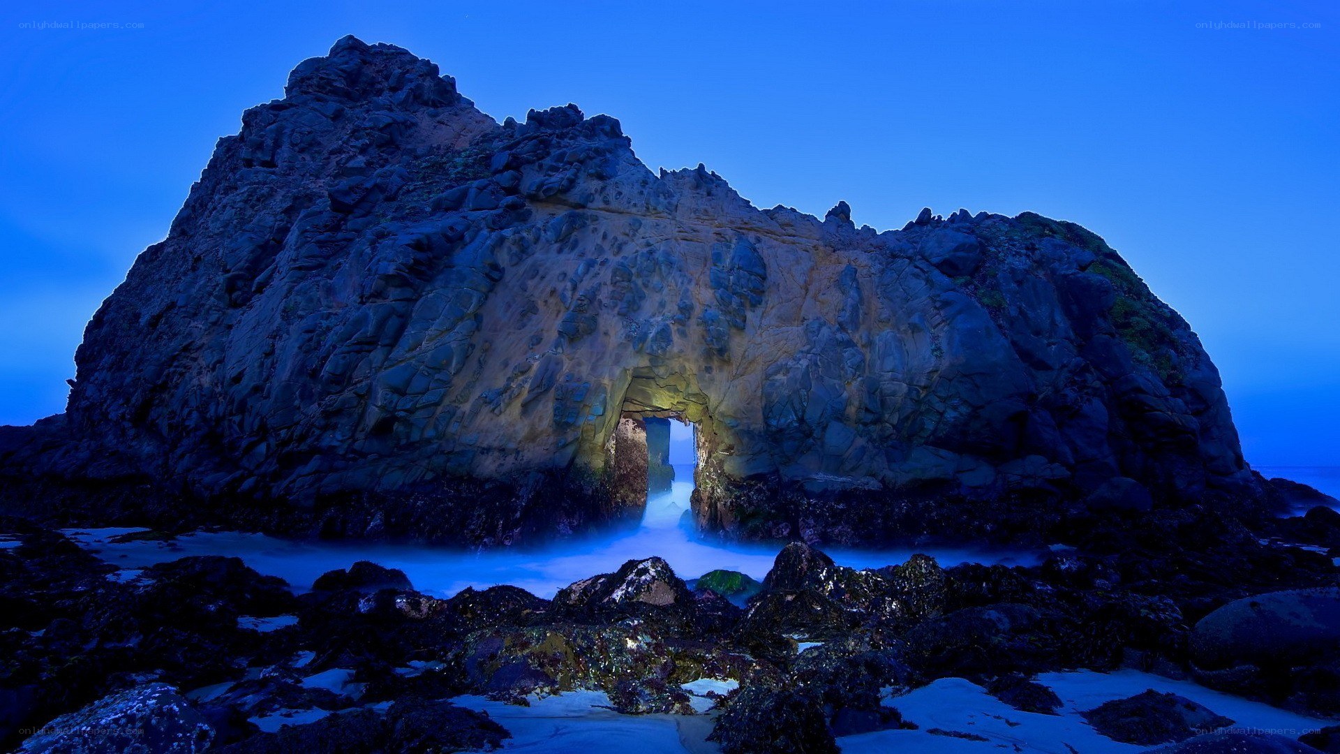 rock arch at twilight