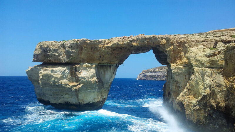 Rock Arch Formation — Blue, Dramatic, Afternoon, Photograph, Ocean, Sky