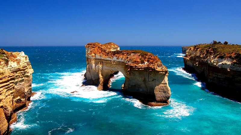 Rock Arch Formation — Blue, Dramatic, Afternoon, Photograph
