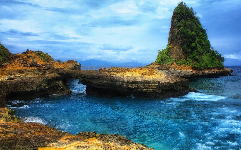 Rock Arch Formation — Blue, Dramatic, Photograph, Sea