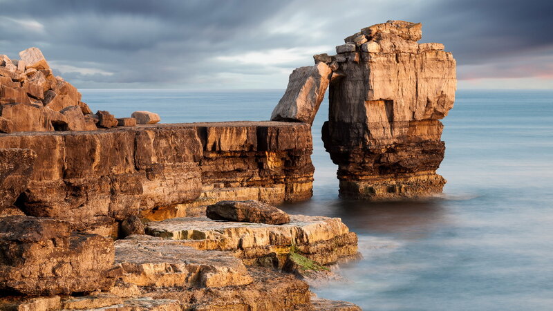 Rock Arch Formation — Blue, Dramatic, Sunset, Photograph