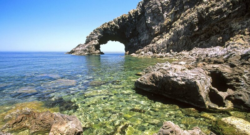 Rock Arch Formation — Blue, Serene, Afternoon, Photograph, Sea