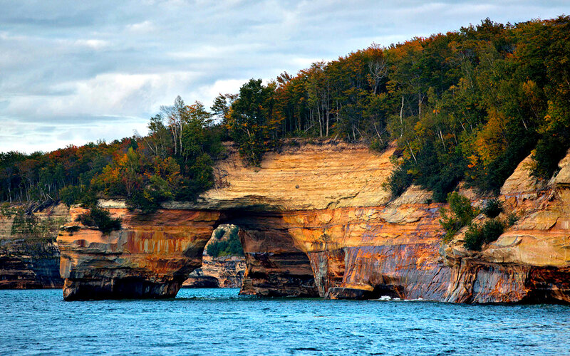 Rock Arch Formation — Blue, Serene, Autumn