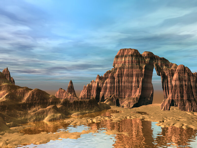 Rock Arch Formation — Brown, Serene, Sunset